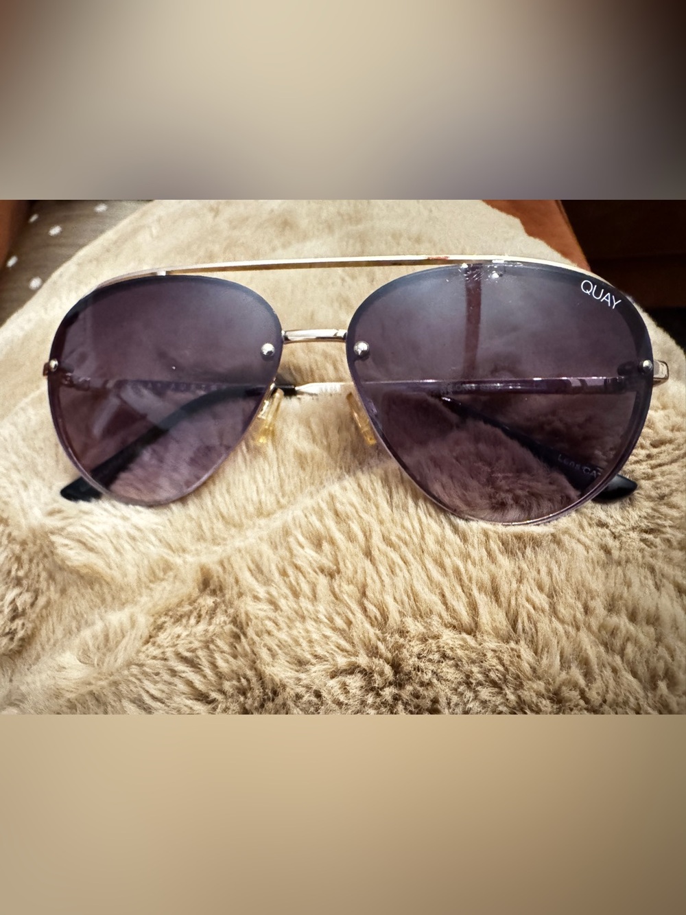 Quay Australia Long Story Gold Aviator Sunglasses